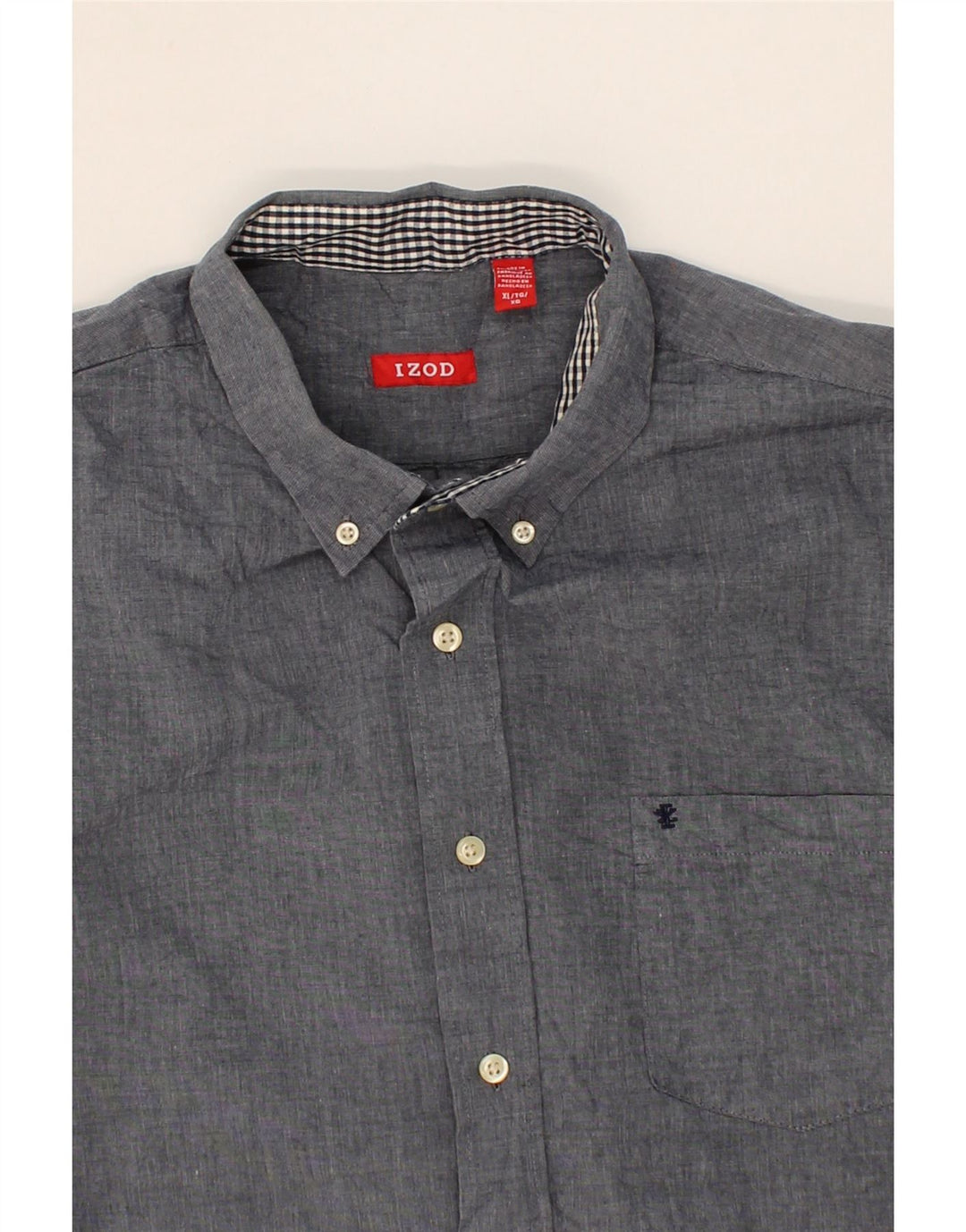 IZOD Mens Shirt XL Grey Cotton Vintage Izod and Second-Hand Izod from Messina Hembry 