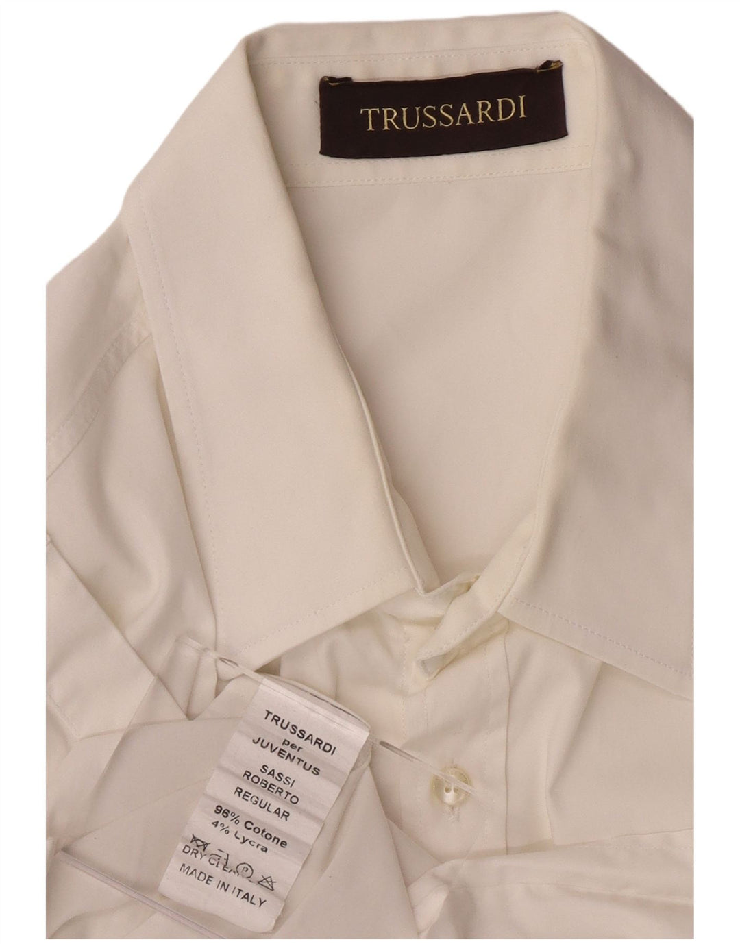 Camisa masculina TRUSSARDI de algodão branco médio
