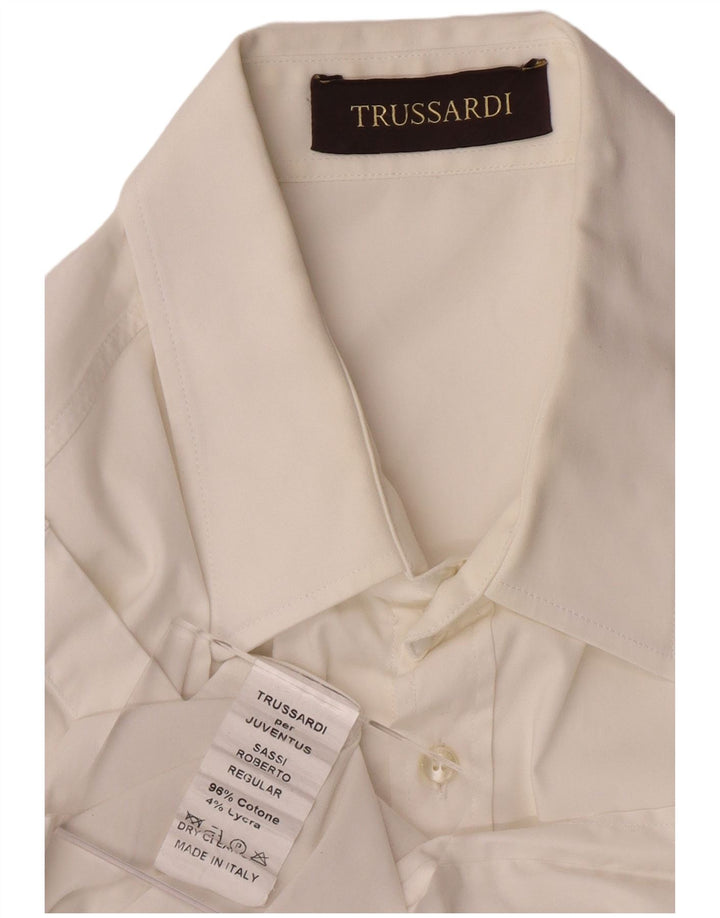 Camisa masculina TRUSSARDI de algodão branco médio