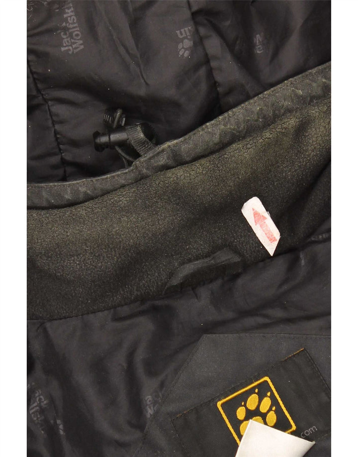 Jaqueta masculina acolchoada com capuz Jack Wolfskin Reino Unido 36/38 poliéster preto médio