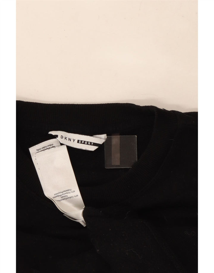 Suéter feminino Dkny com corte gráfico grande e grande Reino Unido 10 pequeno preto