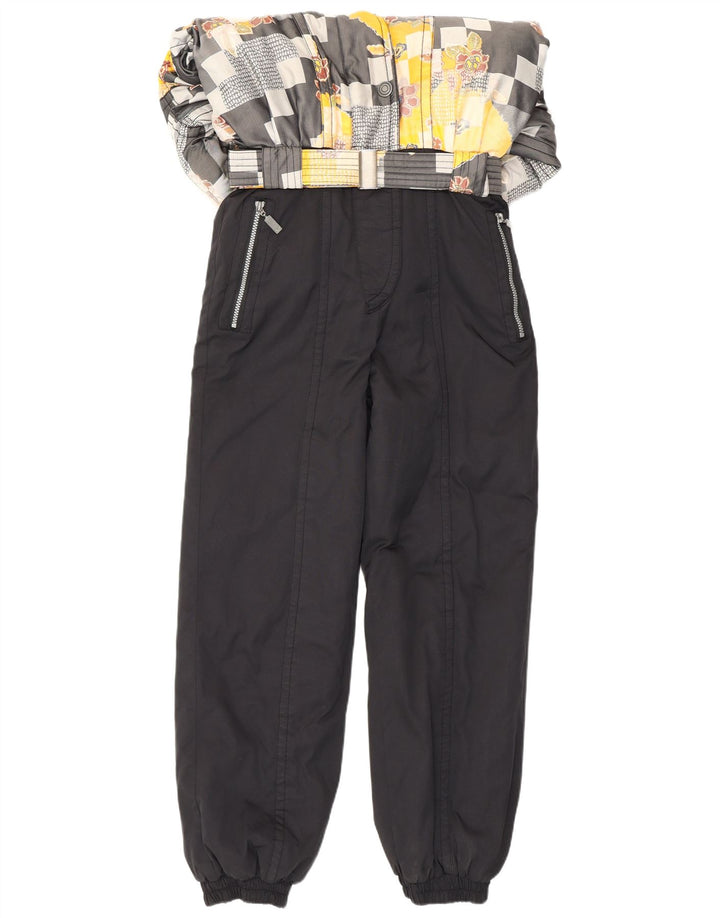 Macacão de esqui feminino Maier UK 14 grande preto patchwork poliéster retrô