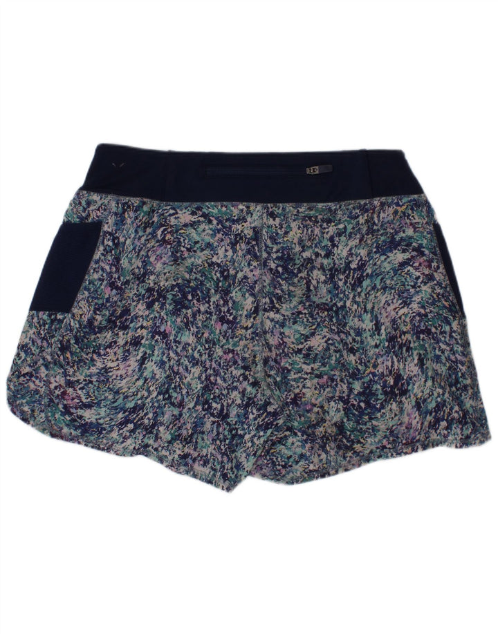 Shorts esportivos com padrão abstrato feminino Athleta 11-12 anos grande azul marinho