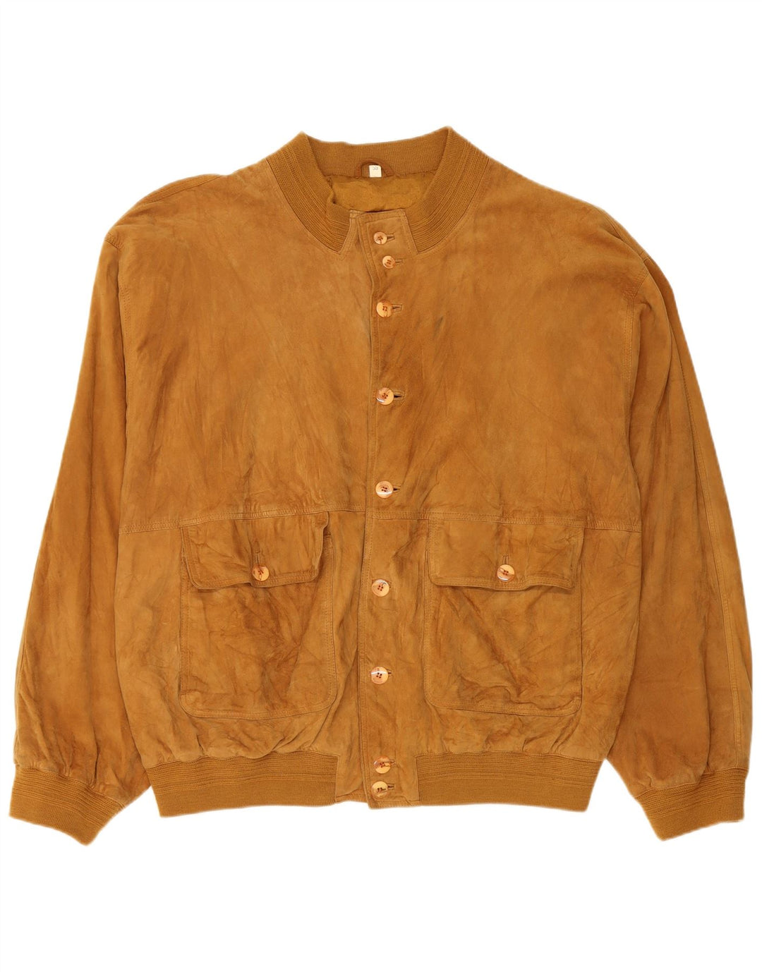 Jaqueta bomber masculina vintage de camurça IT 58 4XL couro marrom