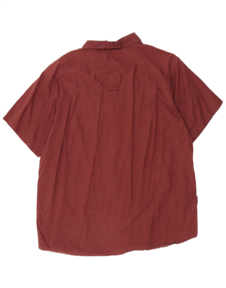 Camisa masculina de manga curta MOUNTAIN WAREHOUSE grande algodão Borgonha