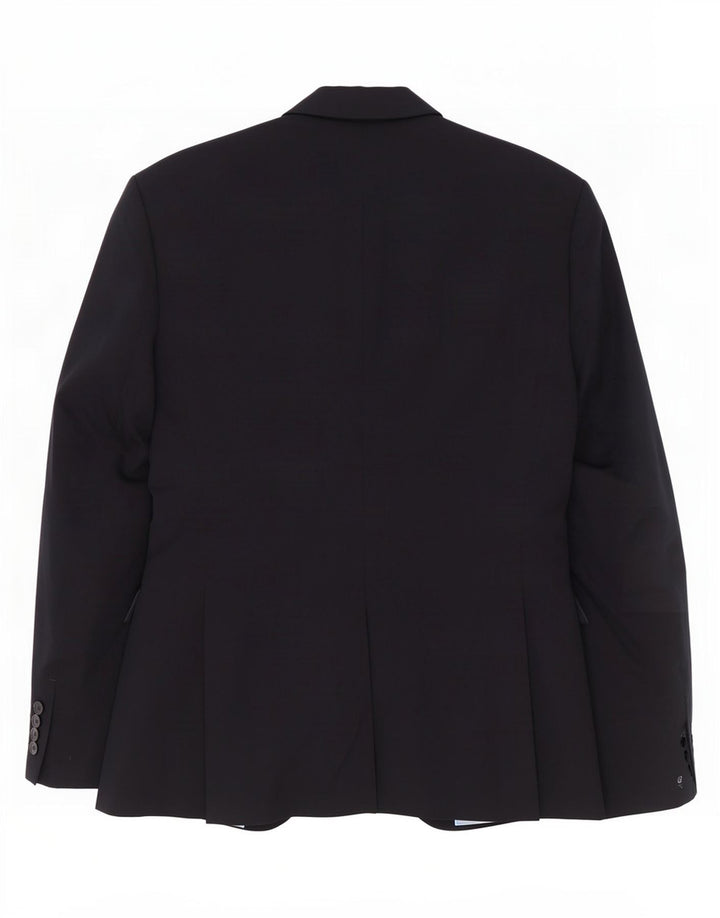 Jaqueta blazer masculina Zara com 2 botões EU 52 grande viscose preta