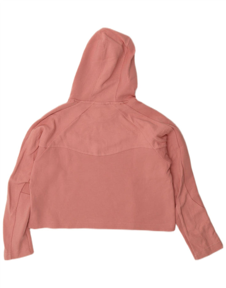 Puma Womens Crop Hoodie Jumper UK 14 Médio Rosa