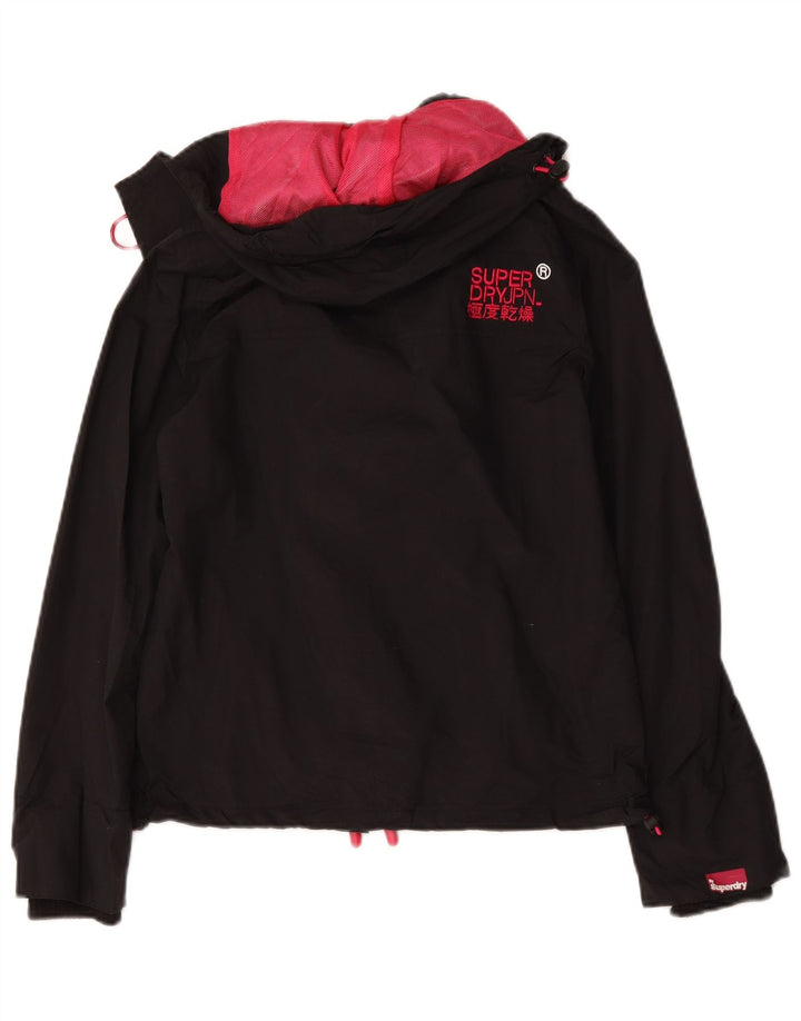 Jaqueta corta-vento feminina Superdry com capuz e capuz UK 10 pequena preta