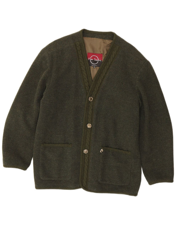 Jaqueta blazer masculina Pierre Cardin com 3 botões IT 56 3XL verde lã esportiva