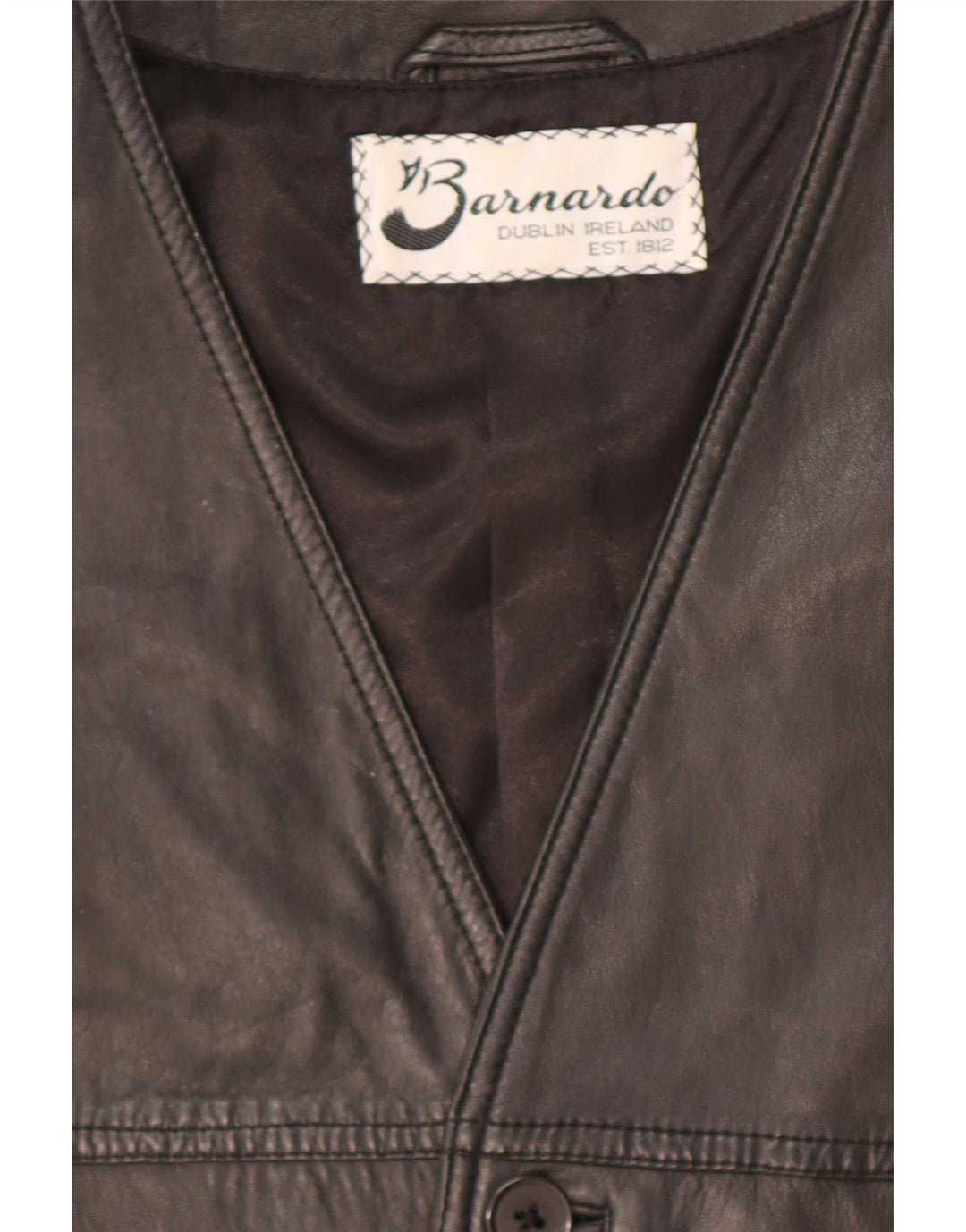 Colete de couro masculino Barnardo médio preto
