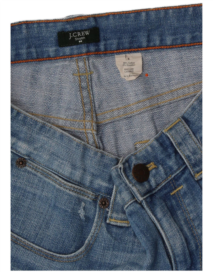 J. CREW Shorts jeans feminino EUA 6 médio W30 algodão azul