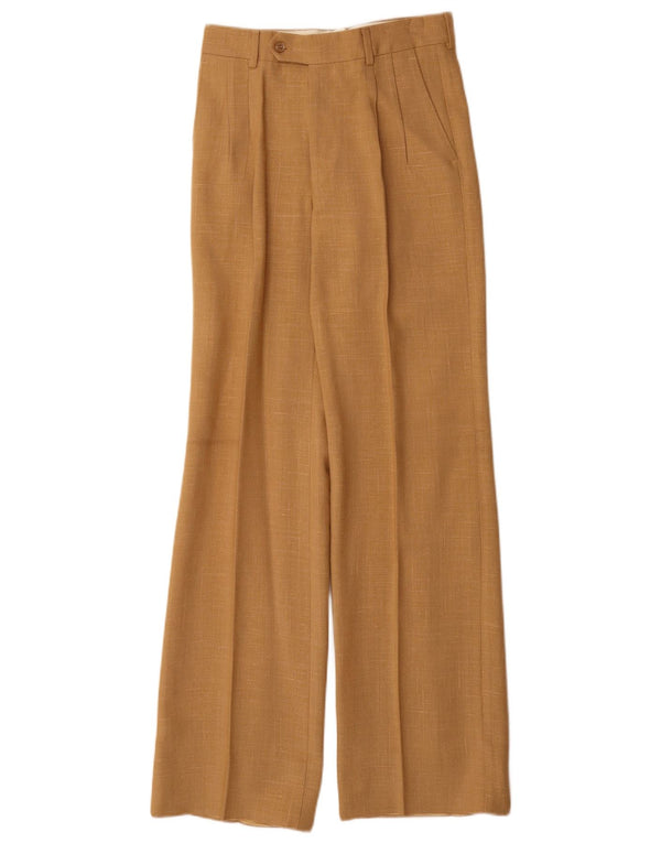 Calça feminina vintage com pegas IT 42 Médio W26 L32 Bege Viscose