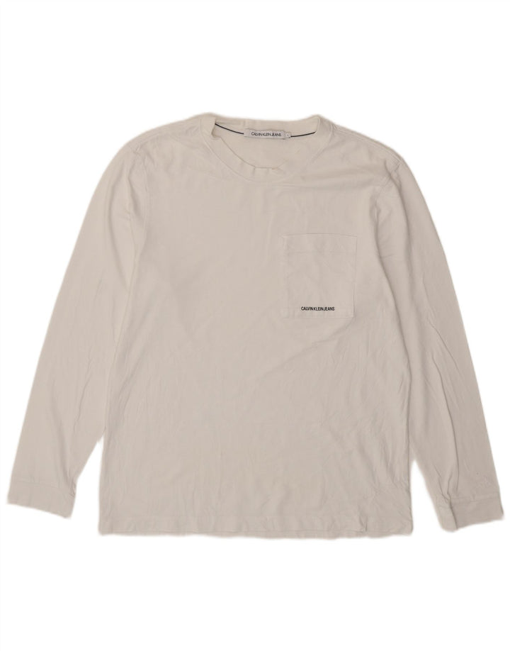 Calvin Klein Jeans Masculino Top Manga Longa Grande Branco