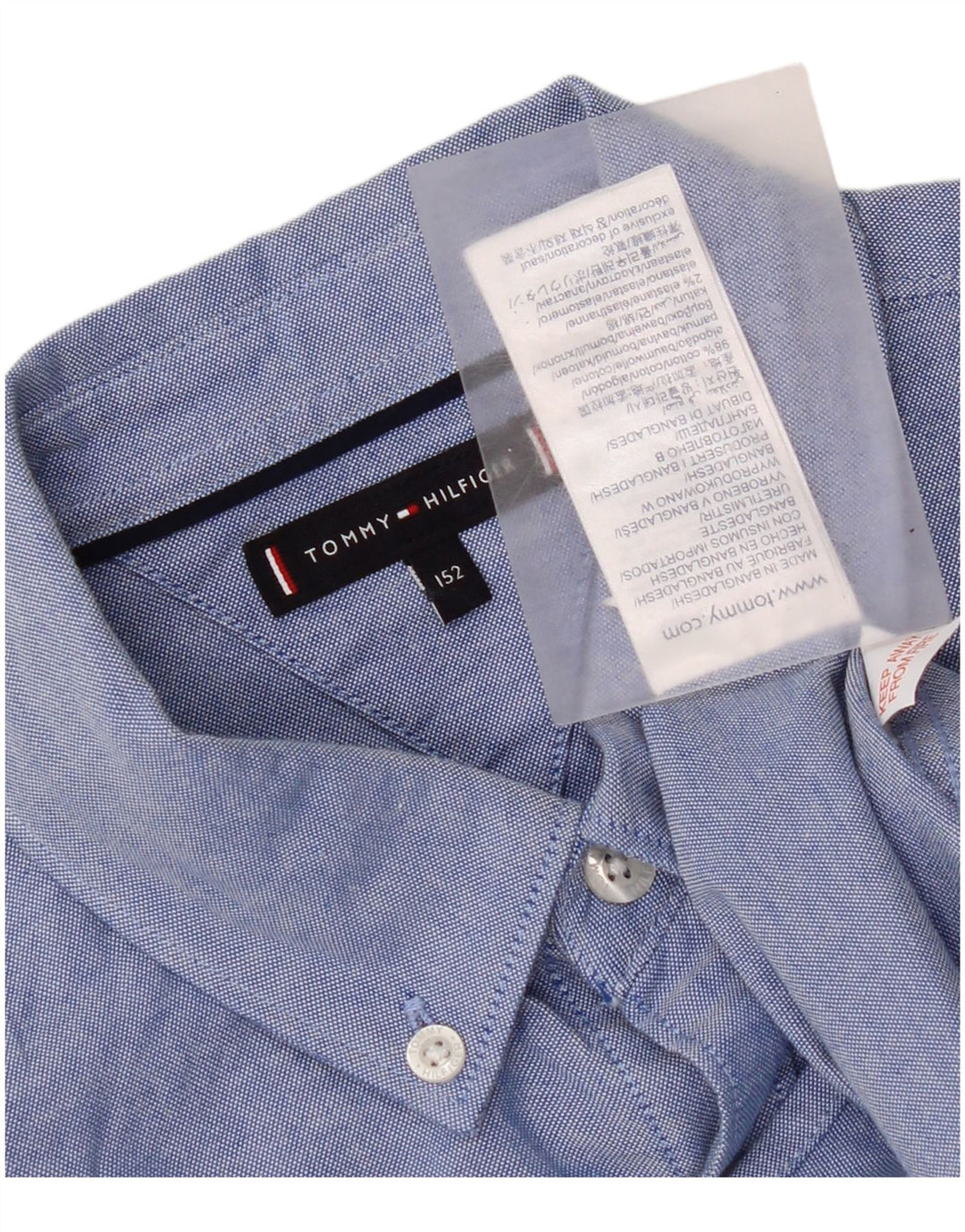 Camisa Tommy Hilfiger Menino 11-12 Anos Azul Algodão