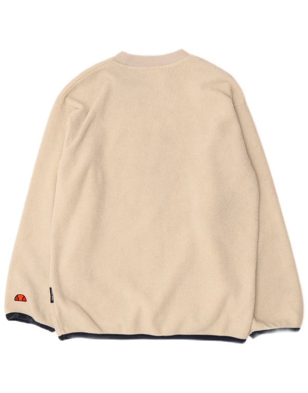 Ellesse Mens Graphic Fleece Jumper Pequeno Poliéster Bege