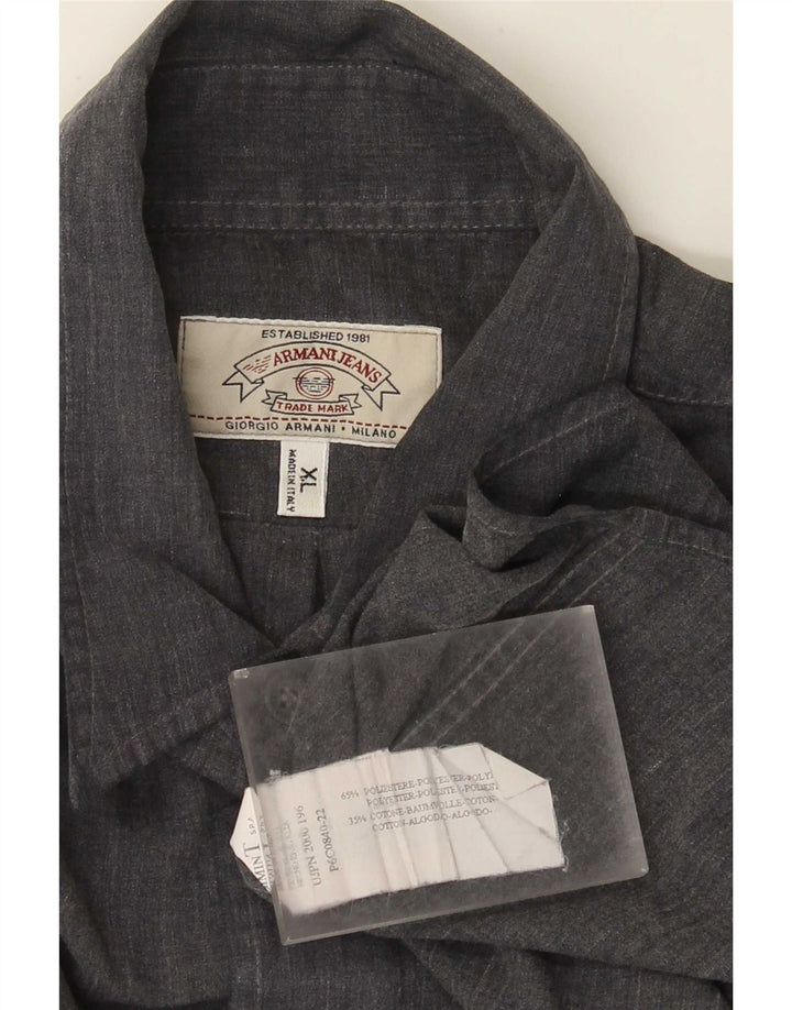Camisa masculina Armani Jeans XL cinza poliéster