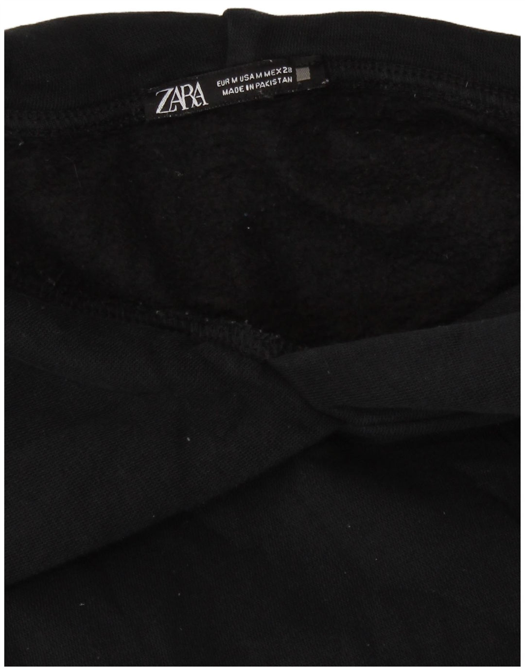 Zara Womens Oversized Hoodie Jumper Reino Unido 14 Médio Algodão Preto