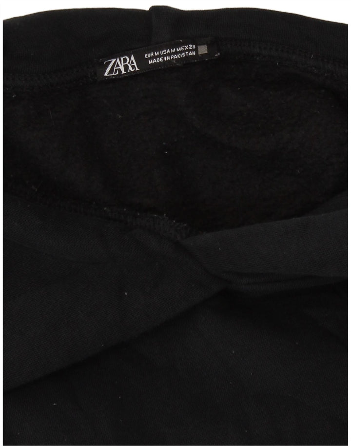 Zara Womens Oversized Hoodie Jumper Reino Unido 14 Médio Algodão Preto