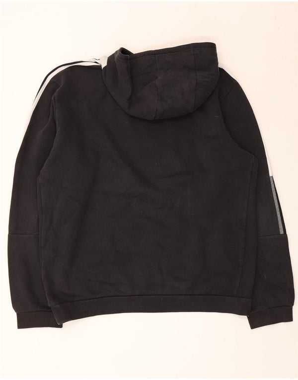 ADIDAS Womens Hoodie Jumper UK 16 Grande Algodão Preto