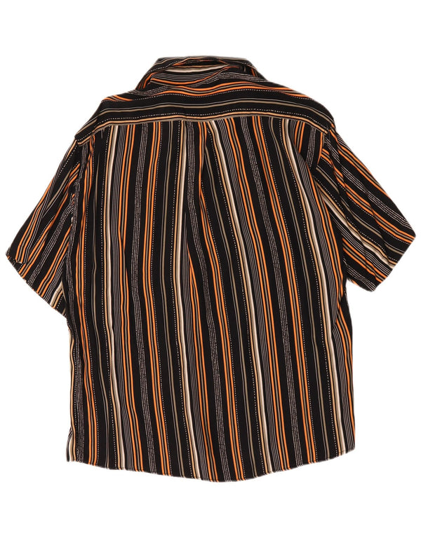 Camisa masculina de manga curta Tipo'S média listrada multicolorida viscose