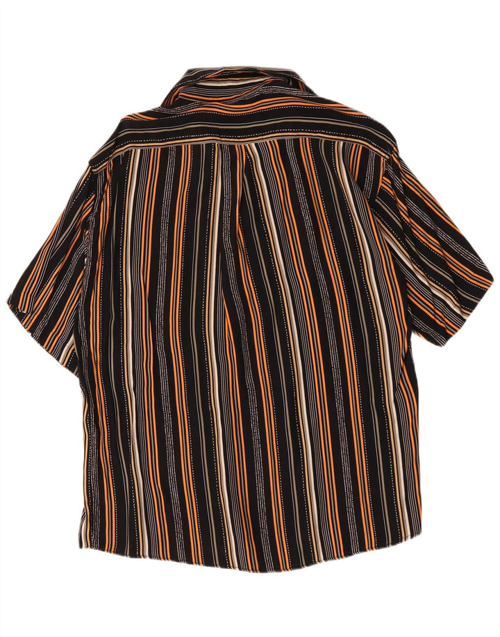 Camisa masculina de manga curta Tipo'S média listrada multicolorida viscose