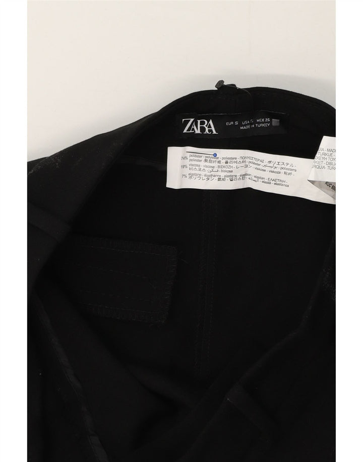 Zara Calça feminina Bootcut Chino pequena W26 L31 poliéster preto