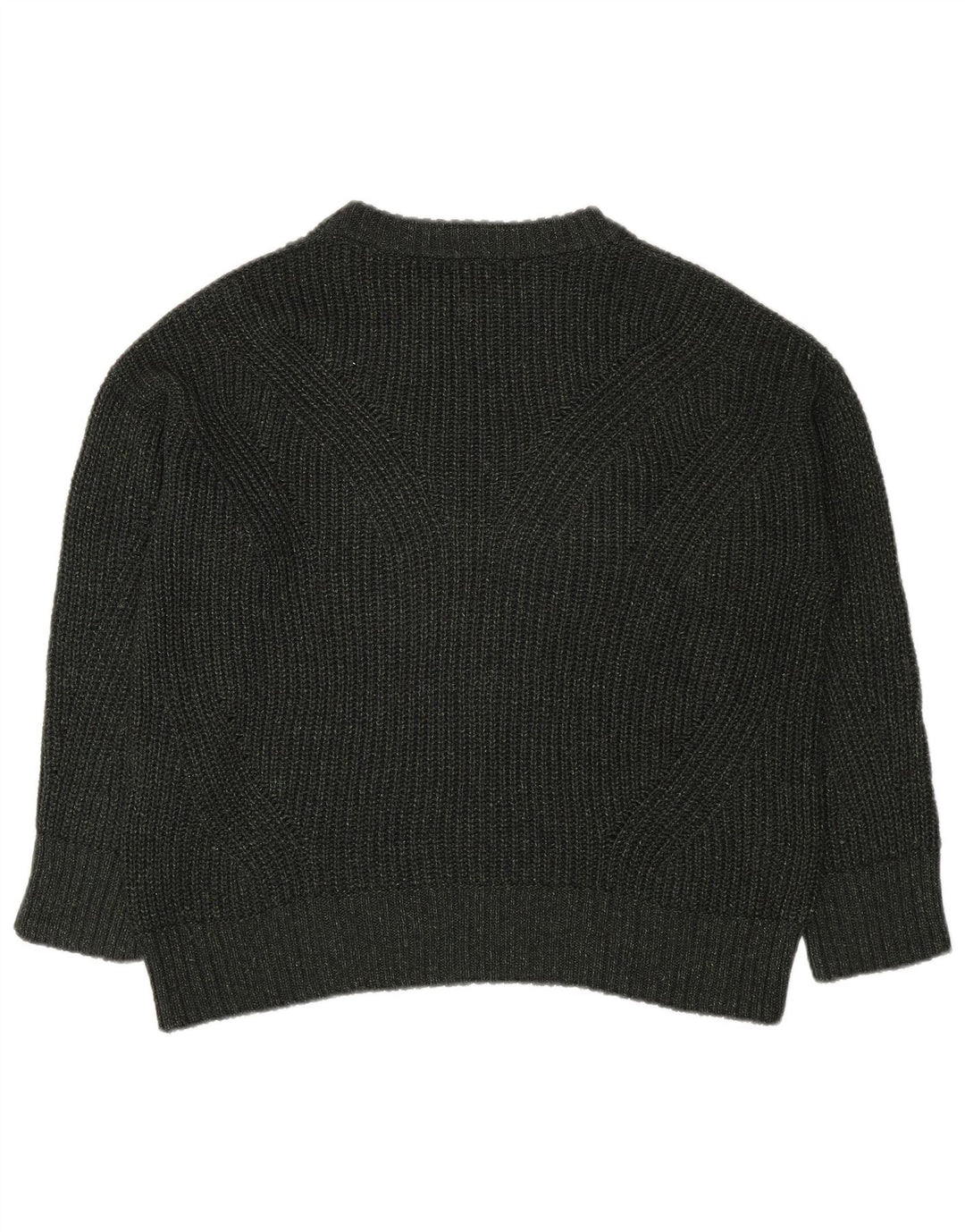 Suéter feminino Massimo Dutti com gola redonda grande, Reino Unido 14, médio, cáqui