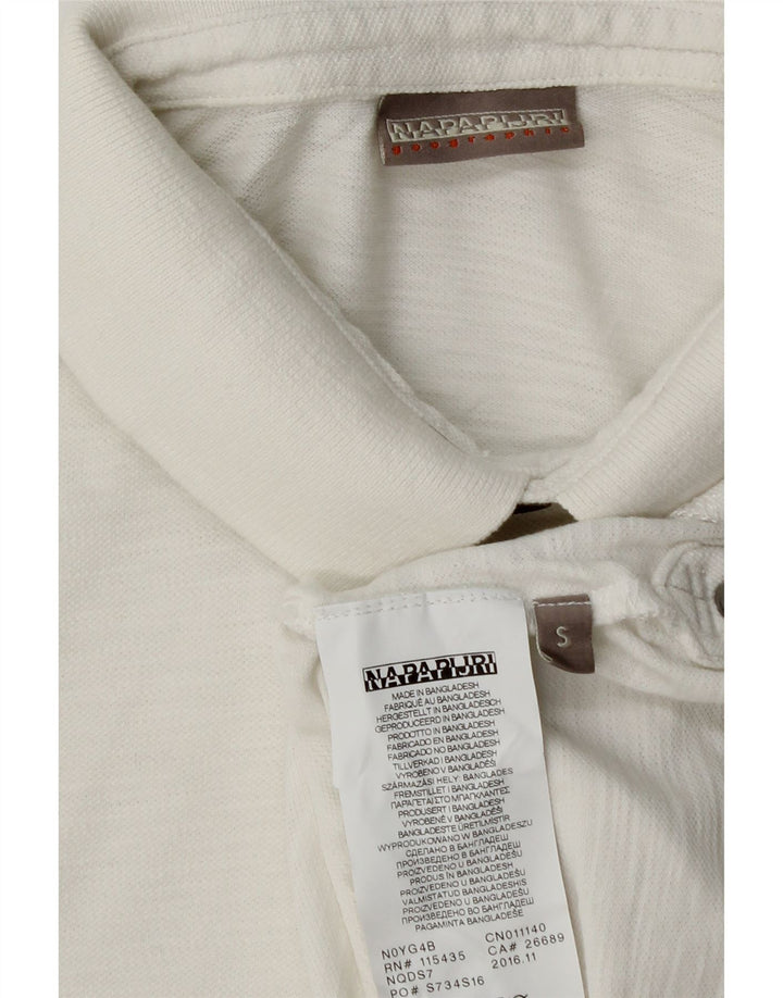 Polo geográfico masculino NAPAPIJRI pequeno algodão branco