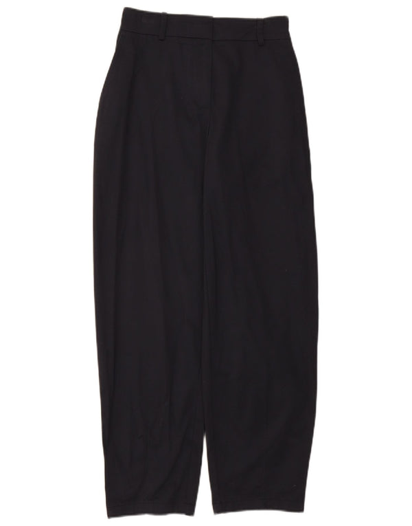 Zara Calça Chino Feminina Cintura Alta Cônica XS W24 L26 Algodão Azul Marinho