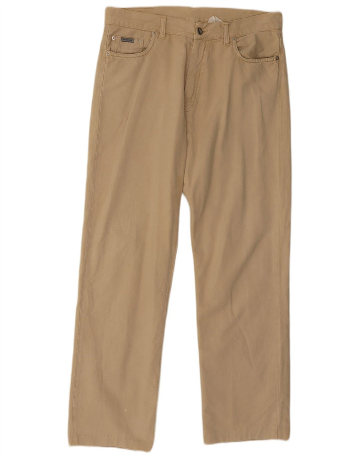 Calça jeans reta masculina Calvin Klein W34 L30 algodão bege