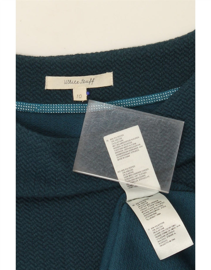 Vestido bainha feminino WHITE STUFF UK 10 pequeno azul marinho poliéster Chevron