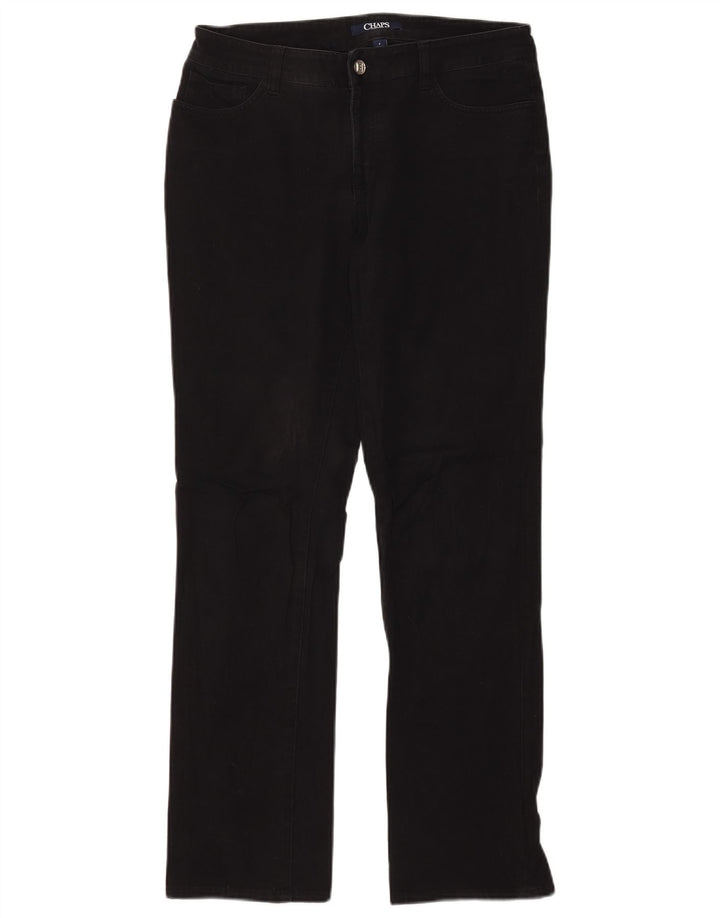 Calça jeans reta feminina CHAPS US 8 médio W32 L31 algodão preto