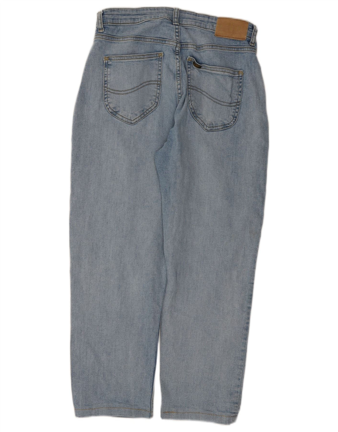 LEE Girls Jeans de cintura alta cônicos 14-15 anos W28 L24 algodão azul