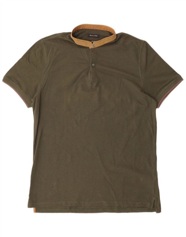 Camisa polo masculina MASSIMO DUTTI de ajuste casual XL algodão cáqui