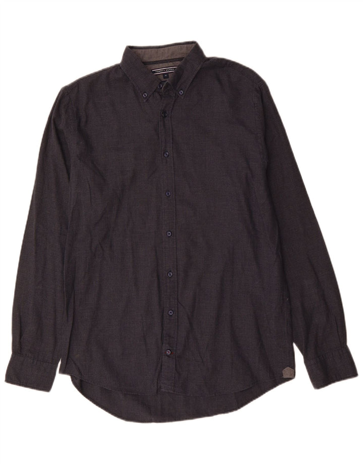 Camisa masculina Tommy Hilfiger New York Fit algodão cinza médio