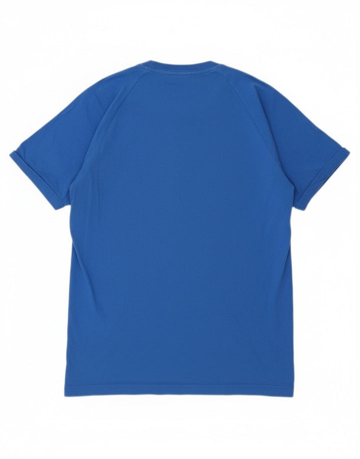 Adidas Mens Camiseta Top Pequeno Algodão Azul