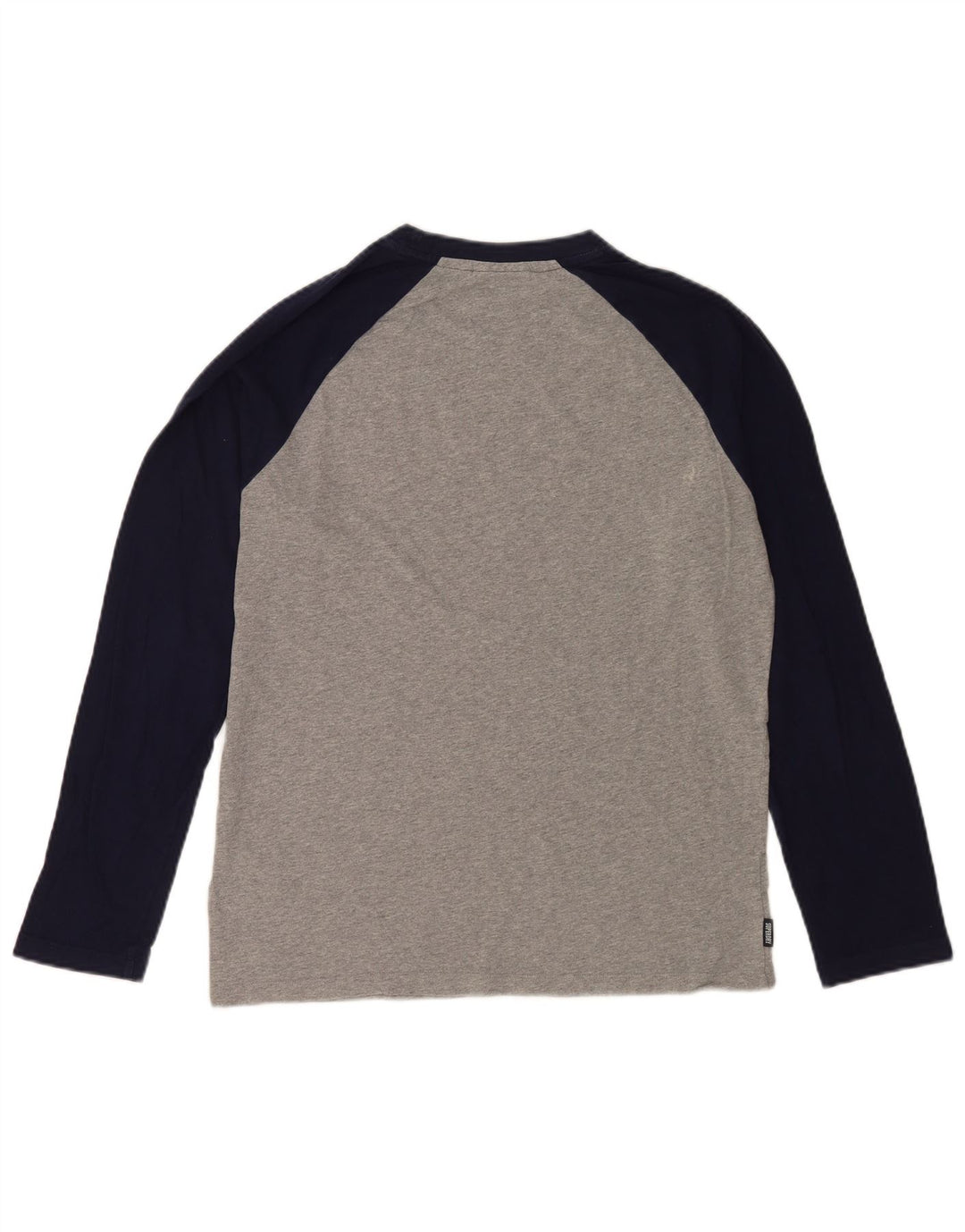 Top masculino Superdry manga comprida cinza médio algodão colorblock
