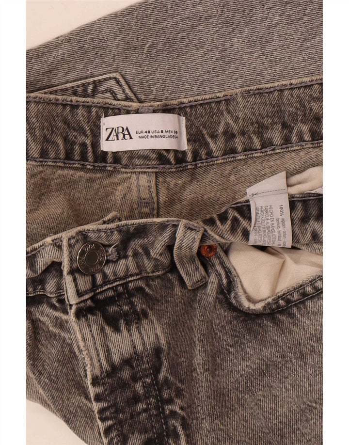 Calça jeans reta feminina Zara EU 40 médio W30 L34 algodão cinza