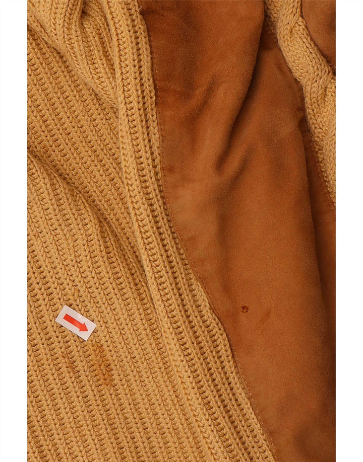 Suéter vintage masculino com gola redonda XL bege