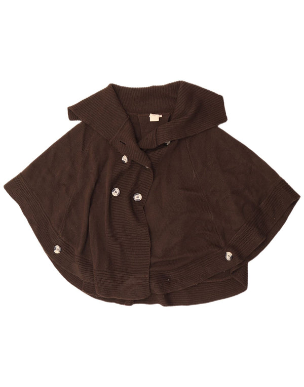 Suéter Poncho Cardigan Feminino Cotton Traders UK 26/28 5XL Marrom Acrílico