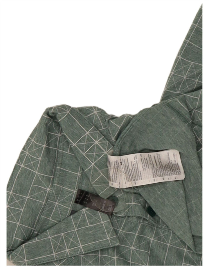 Camisa polo masculina adidas poliéster geométrico verde médio