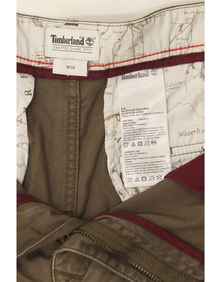 Shorts cargo masculino Timberland W38 XL algodão cáqui