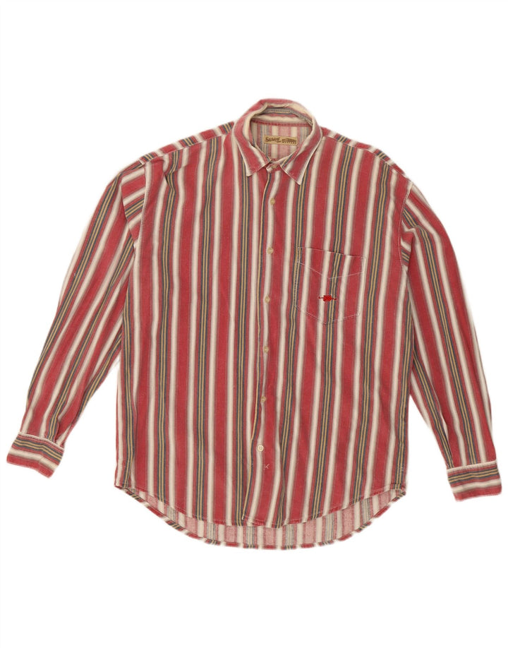 Camisa masculina de flanela El Charro de algodão listrado multicolorido médio