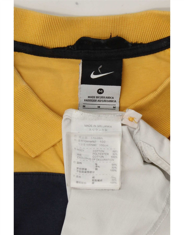 Camisa polo gráfica masculina Nike médio amarelo colorblock algodão