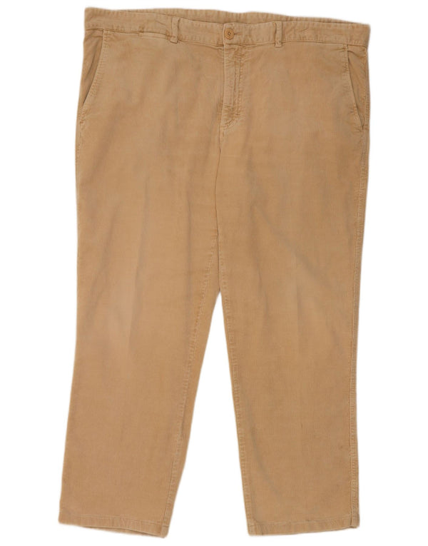 Calça masculina reta de veludo cotelê Avirex W42 L27 algodão bege