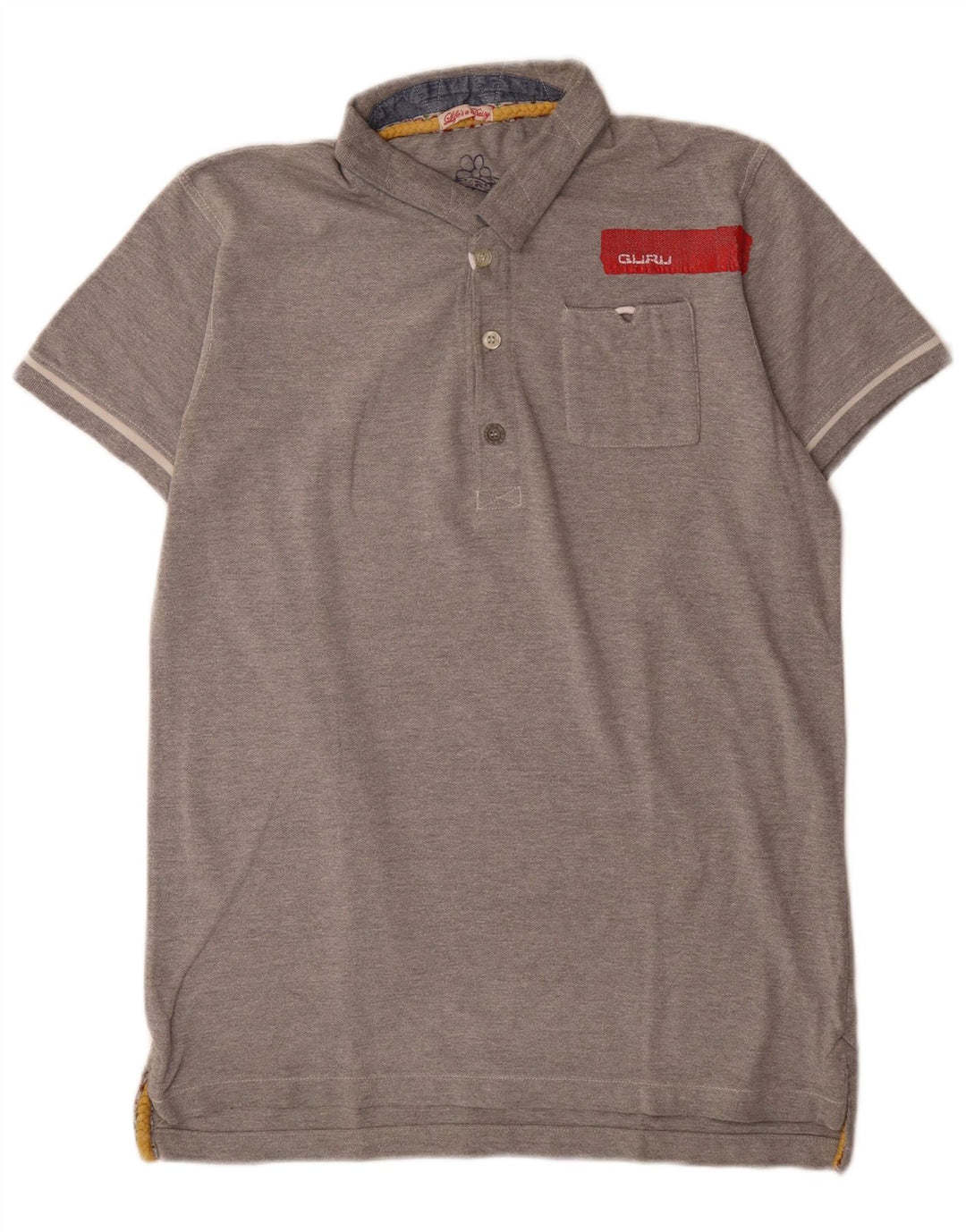 Camisa polo masculina Guru grande algodão cinza