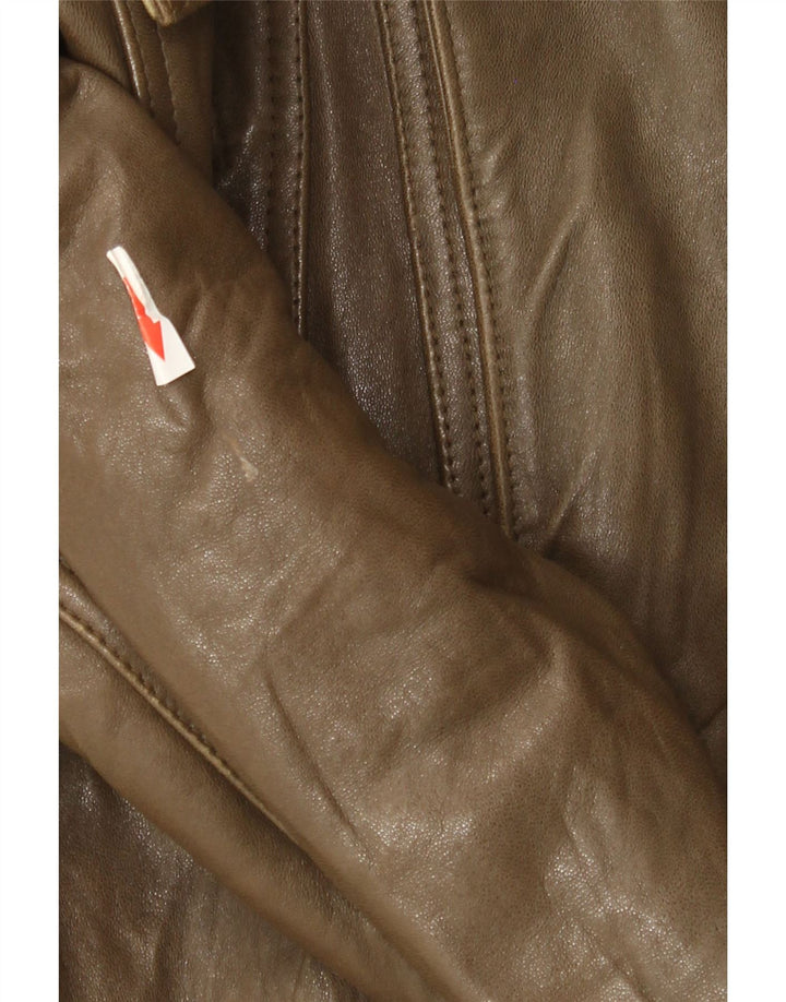 Jaqueta de couro masculina vintage IT 50 grande couro marrom