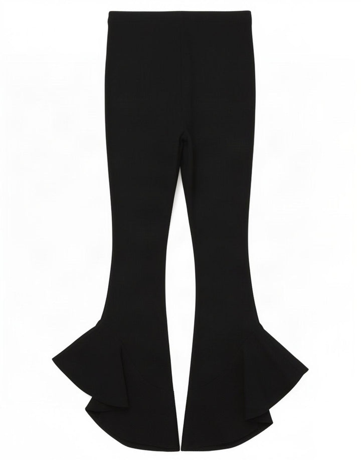Calça feminina Topshop Flare UK 14 grande poliéster preto
