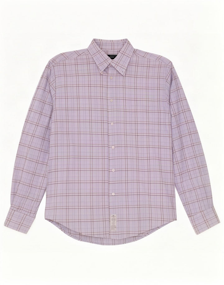 Camisa masculina Sergio Tacchini algodão xadrez azul médio