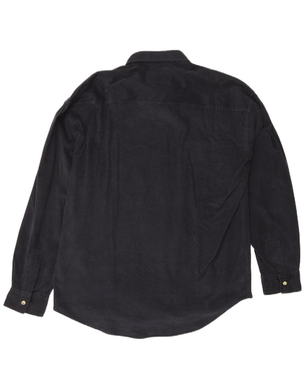 BRUGI Mens Tall Corduroy Shirt Medium  Navy Blue Acrylic